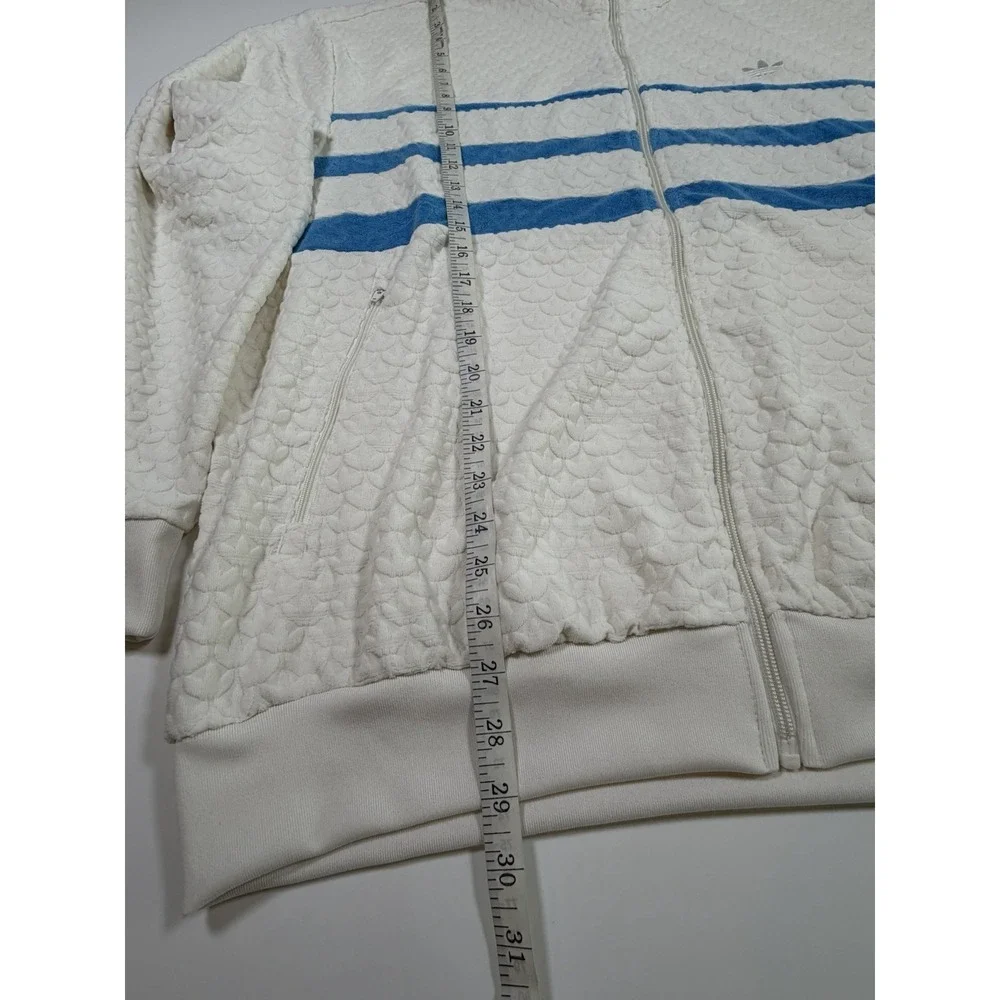 adidas Originals Q12 Monogram T Track Jacket Cloud White Blue Full-Zip Men's XL